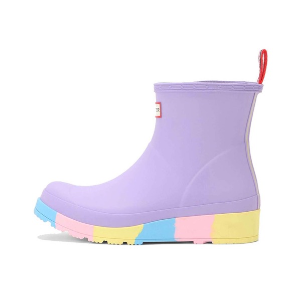 Hunter Play Short Womens Size 8 Rubber Rain Boots Stripe Sole Lavendar Mist New - Picture 5 of 6